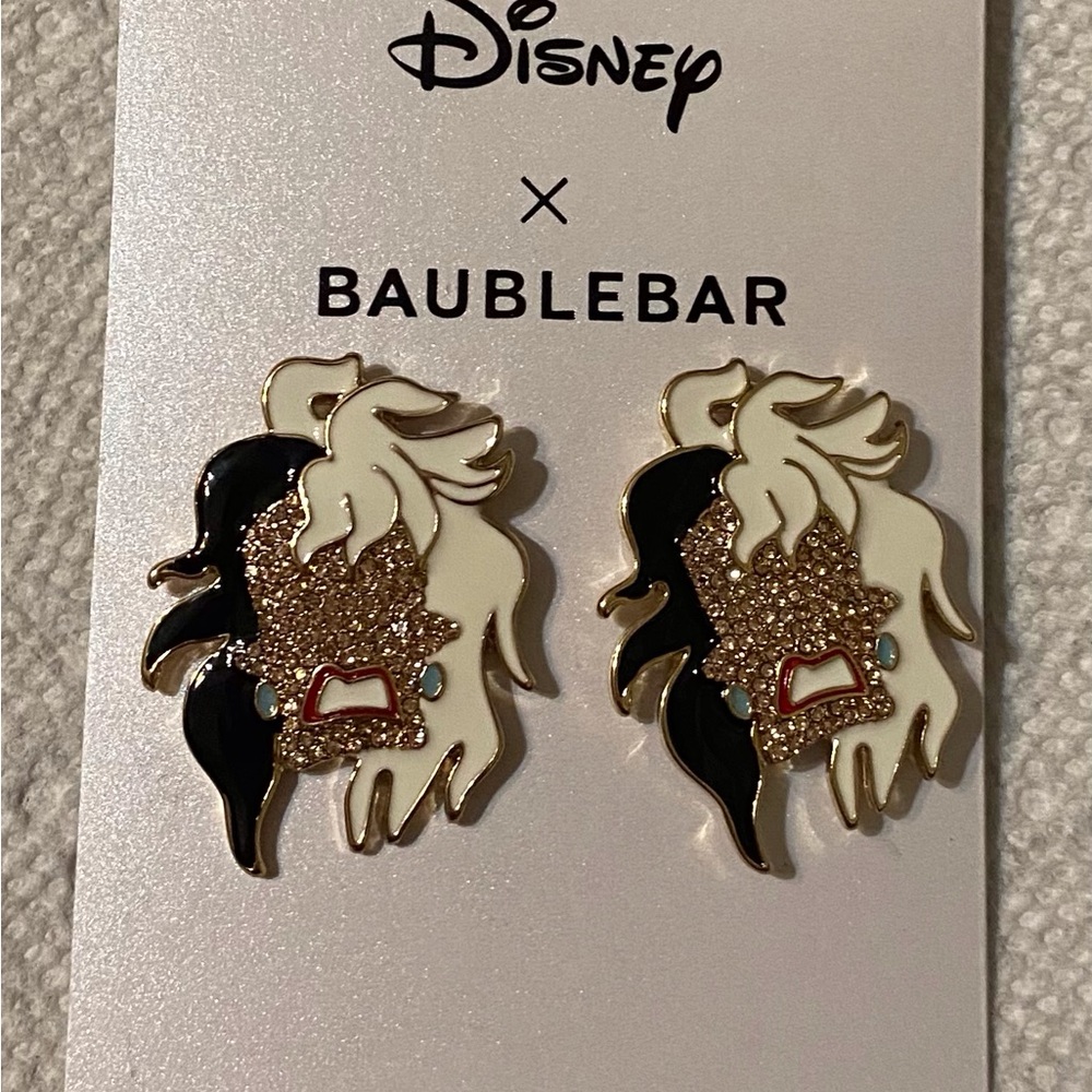 Disney + Baublebar Cruella post earrings.
